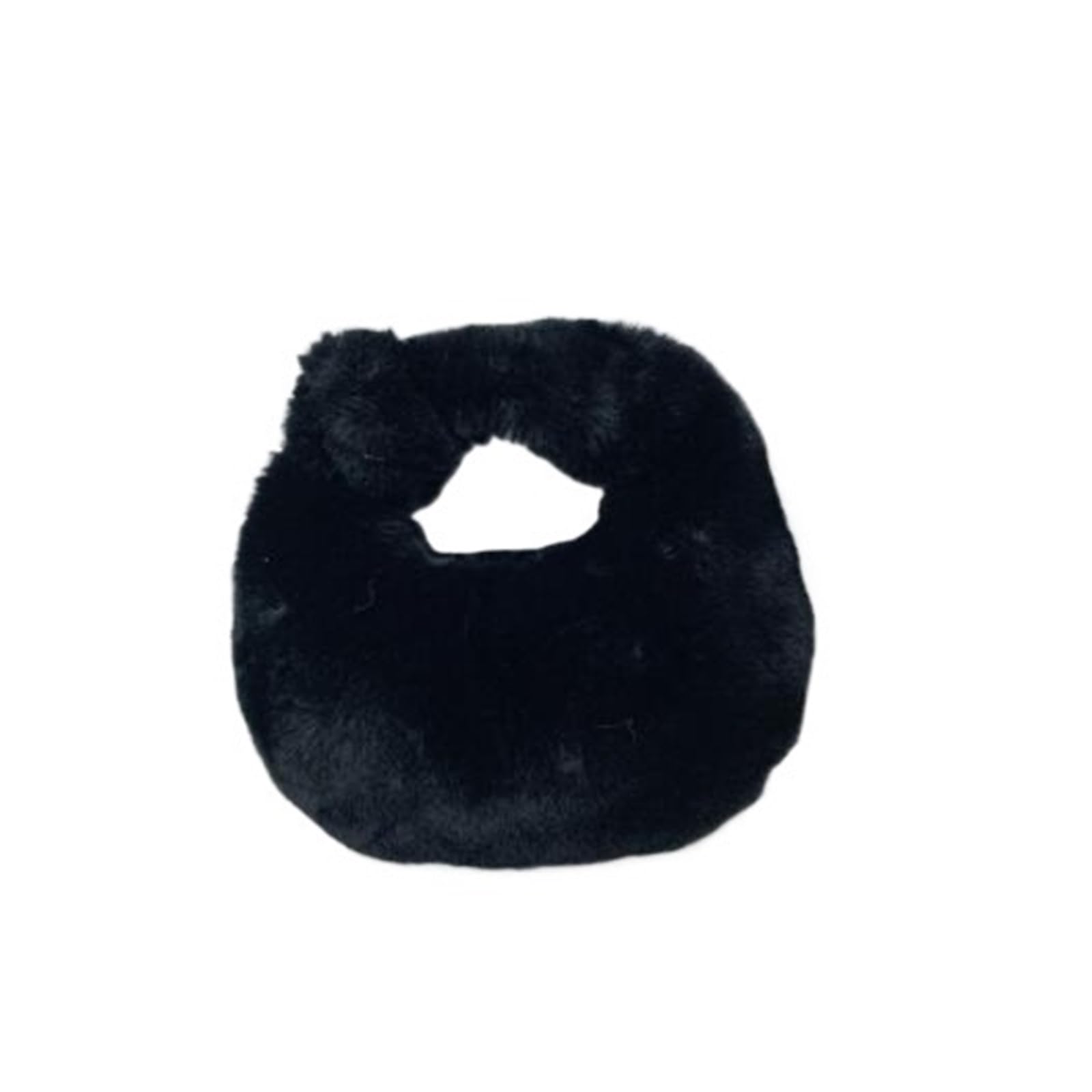 Borsa a tracolla da donna in peluche Borsa a mezzaluna piccola da donna, borsa da polso in peluche calda e di lusso for donna, borsa da donna alla moda con manico corto e pochette in pelliccia(Black)