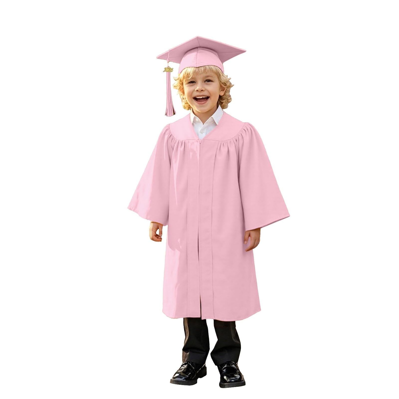 Kindergarten 2026 Graduation Cap and Gown Tassel Sets with Charm 2PCS Graduations Stoles for Kids Grad Party Clothes