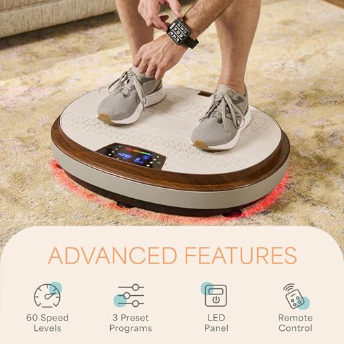 Image of LifePro Vibration Plate Exercise Machine - 4D Motion Vibrating Plate for Enhanced Circulation & Metabolism Boost, Muscle Activation, with Heated Ottoman, Multiple Modes - Elegant Living-Room Machine