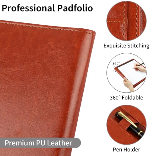 Image of Professional Padfolio Portfolio Binder, Faux Leather, Dark Brown