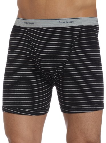 Fruit of the Loom Men's Stripe/Solid Assorted Boxer Briefs(Pack of 4)4