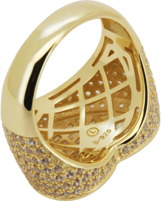 925 Sterling Silver 14k Gold Vermeil AAA Cubic Zirconia Heart Ring