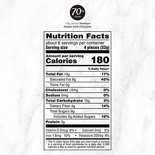 Dove Promises Deeper Dark Chocolate 70% Cacao, 7.23 Oz #TOP6