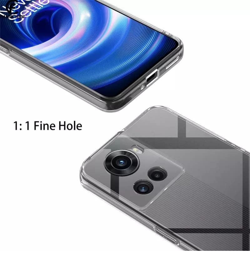 Image of NISHTECH for OnePlus 10R Premium Transparent Hybrid Soft Slim Dust Proof Back Case Cover Silicone with Camera Protection