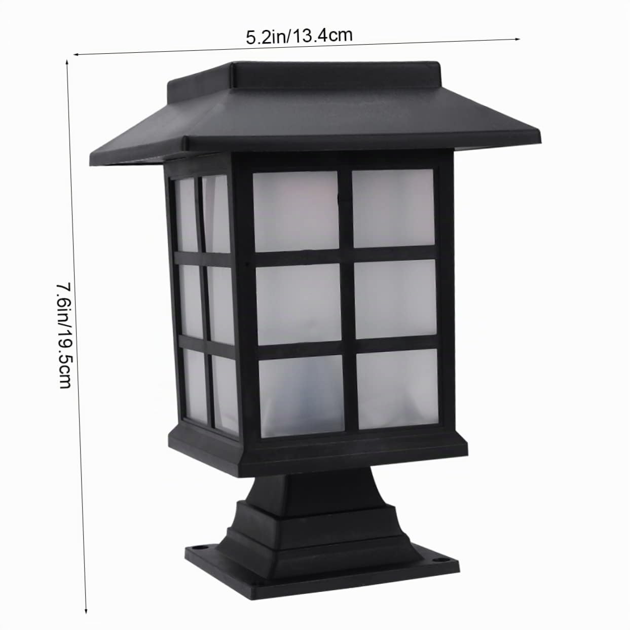 Lampada LED per Pilastro Solare da Esterno Nera 2 Pezzi IP55 Giardino | Plastica, Risparmio Energetico, Ricarica Solare, per Giardino e Prato, Stile a Pilastro