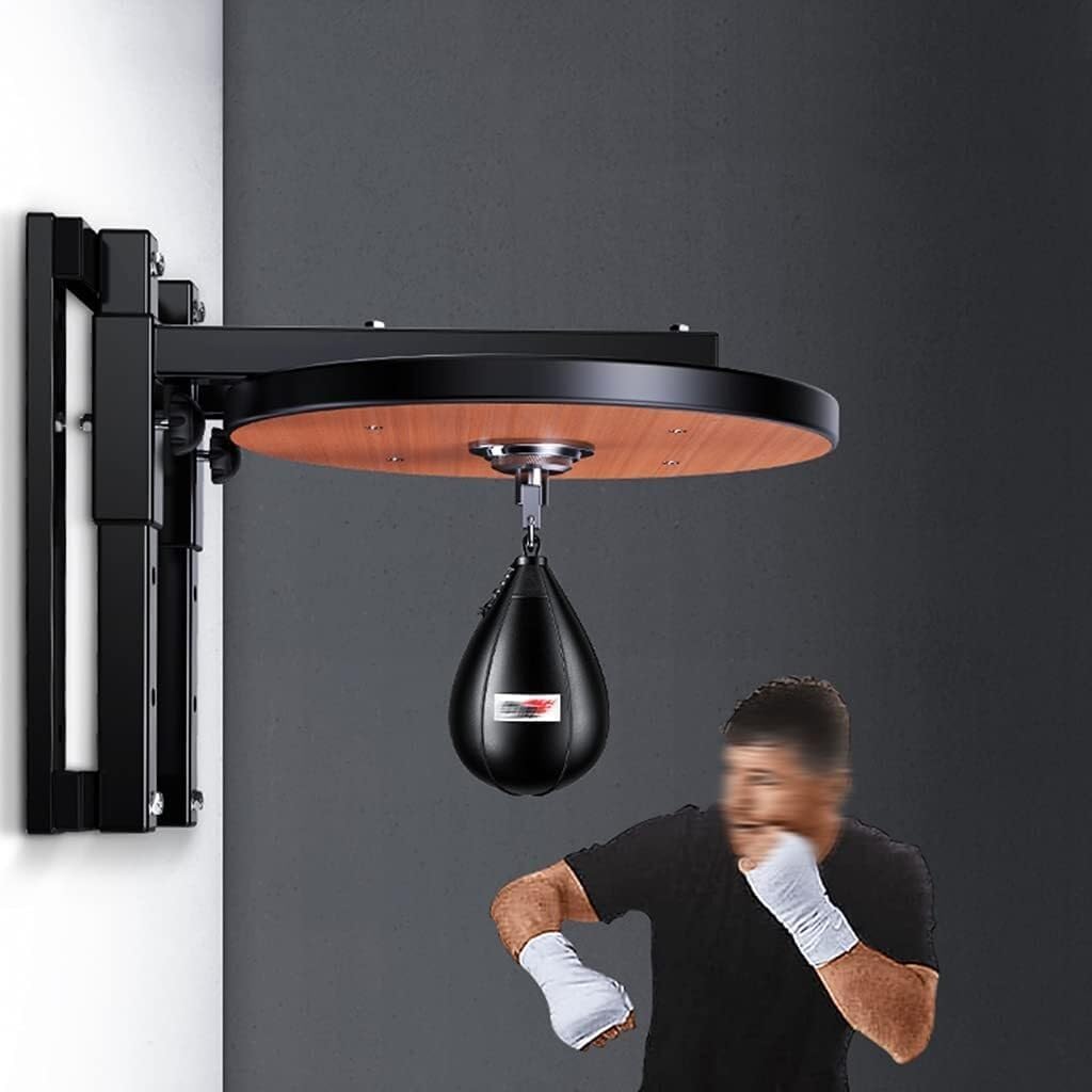 Professional Wall-Mounted Punching Ball with Stand - Height Adjustable Boxing Speed Ball Platform - Train Reflexes with Black Speed Ball,White,One Size