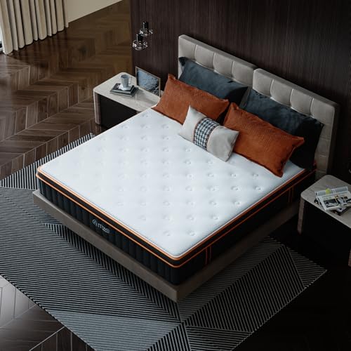 M MZG 12 Inch King Size Plush Hybrid Mattress, Gel-Infused Memory Foam Pillow Top & Individually Wrapped Pocket Coils, Cooling & Breathable, CertiPUR-US Certified, Fiberglass-Free, Mattress in a Box - Image 6