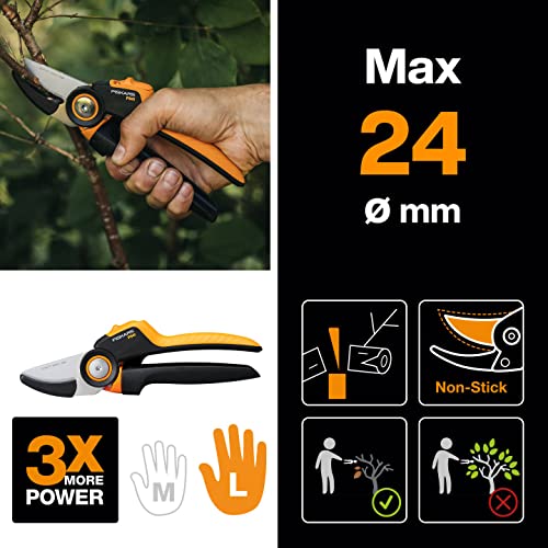 Fiskars Amboss-Gartenschere, X-series PowerGear, P941, Mit Rollgriff – Ansicht 2