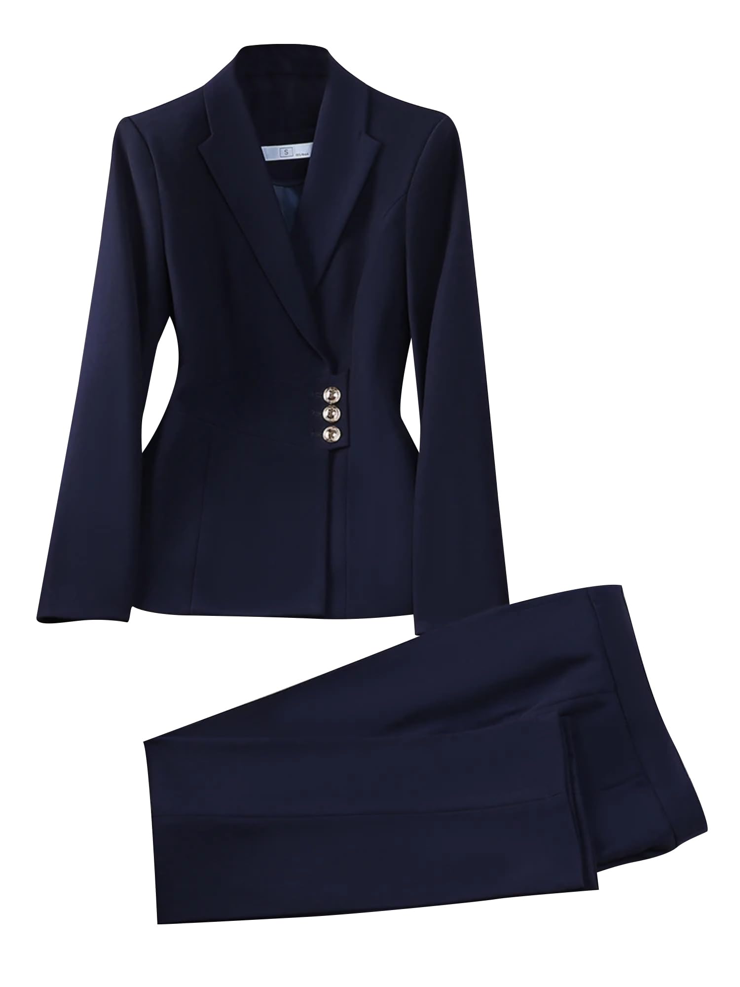 Womens Business 2 Piece Office Work Suit Set Single Breasted Formal Blazer Jacket and Pants Outfits