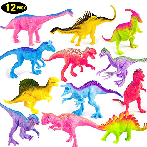 Dinosaur Figures for Toddlers Kids Toys 7 inch Jumbo Figure Educational Mini Small Kimicare Animal Toy,Cake Decoration Dinosaur Girls Boys Gift Party Supplies