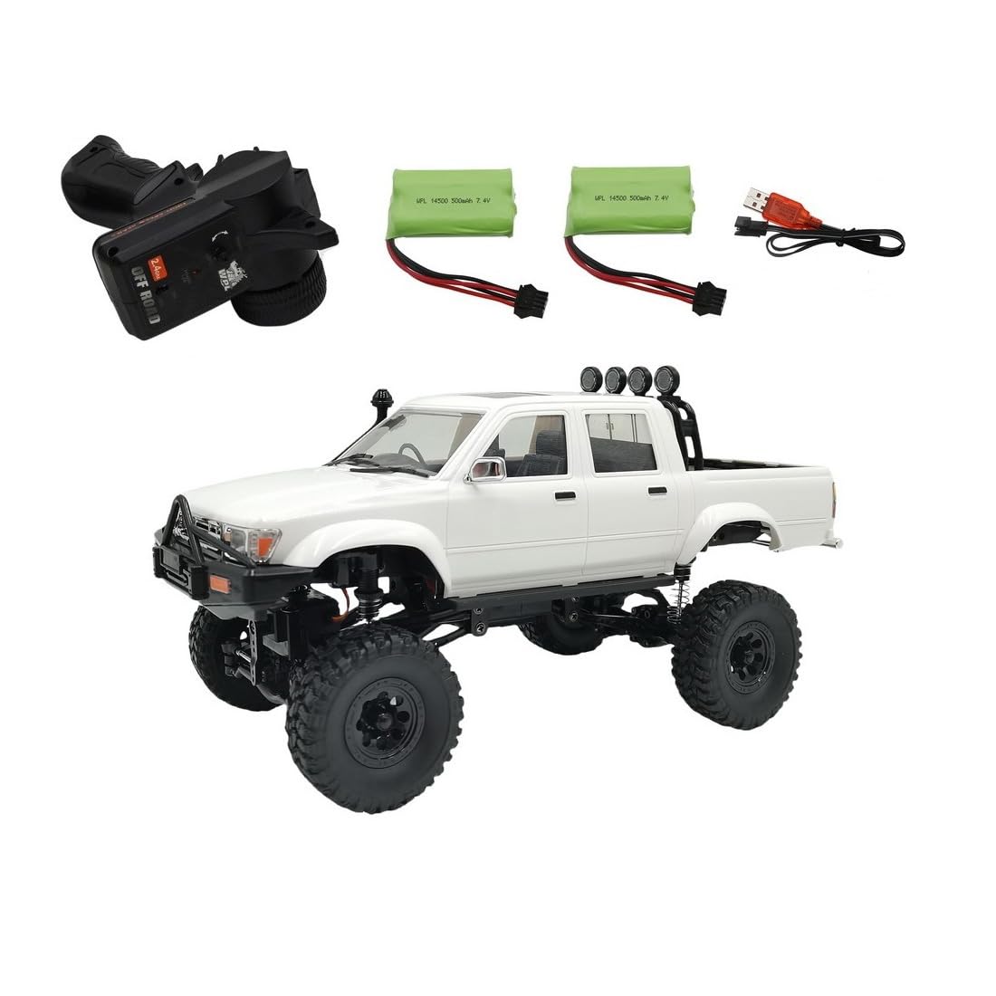 RBLOCTOYNY WPL C64-1 1/16 Scale 4WD RC Pickup Truck, 10km/h High