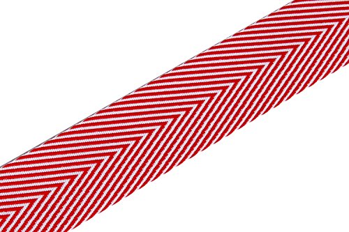 Laribbons Twill Chevron Stripes Ribbon/Gift Wrap Ribbon, 1 Inch By 10 Yard/Spool, Red #TOP2