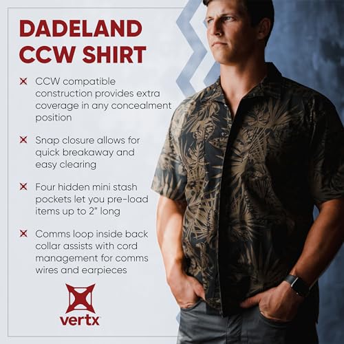 Vertx Dadeland CCW Mens Concealed Carry Tactical Shirt, Stretch Fabric for Outdoors, Relaxed-Fit4