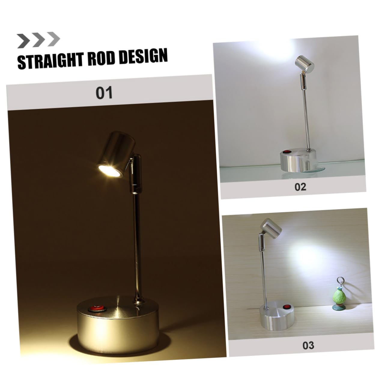 Veemoon Battery Powered LED Spotlight Indoor Accent Lighting with Off Button Straight Rod Design for Enhanced Visibility Display Cabinets Elegant and User Friendly Random Color