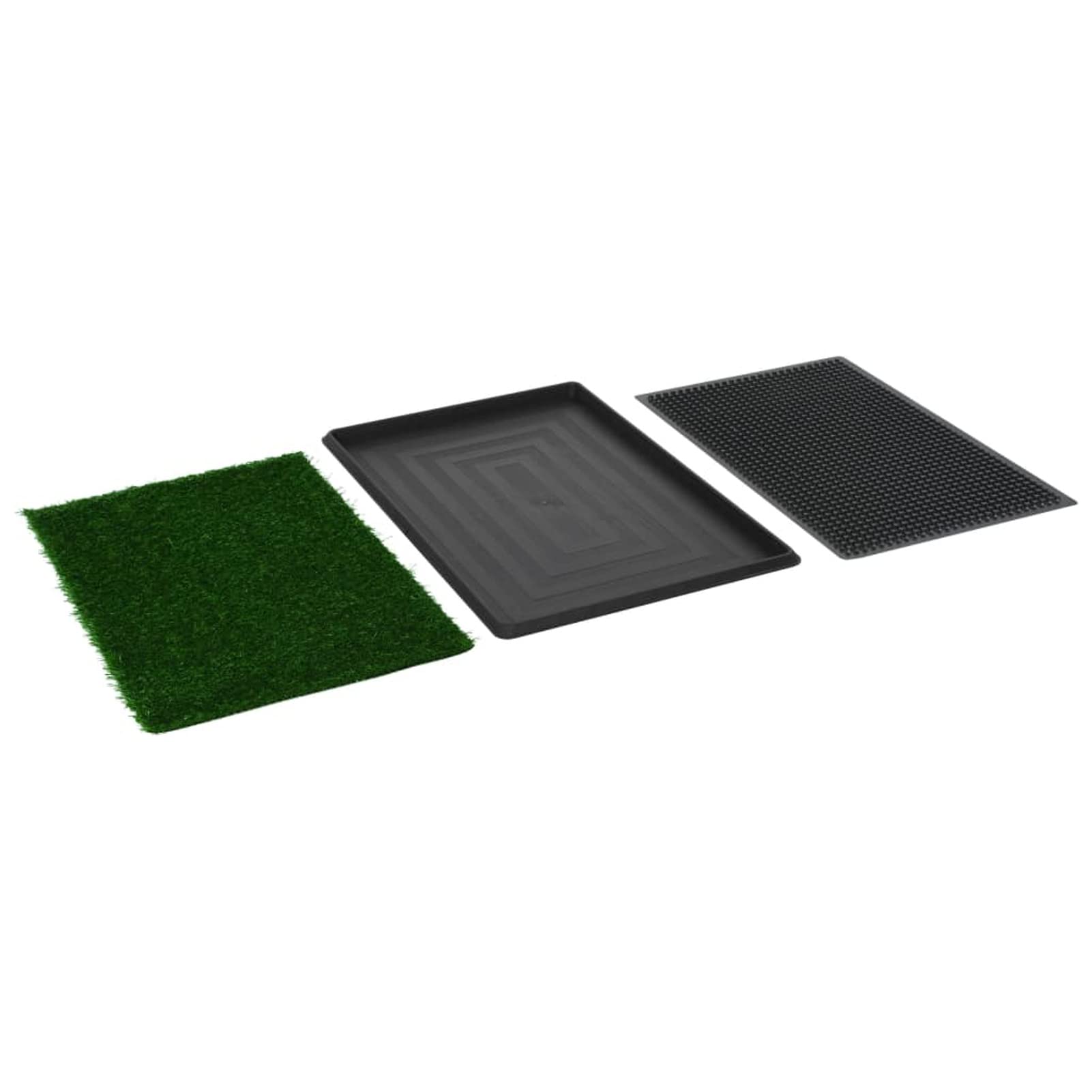 Toilette Animali con Vassoio e Prato Finto Verde 76x51x3cm WC,Materiali per l'addestramento dei Cani,Tappetini igienici per cani-170769