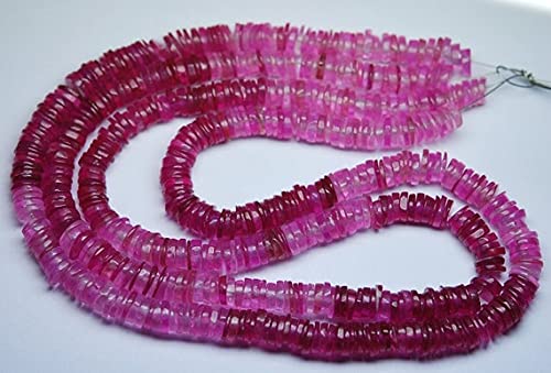 Corindon rubelite en perles boutons lisses de 5-6mm pour haute joaillerie