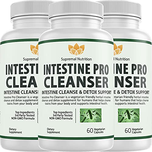 (3 Pack) Intestine Pro Cleanser, Cleanse & Detox Digestive Supplement, Intestinal Support for Humans, Guard People Intestines, 60 Capsules for Adults para Pills