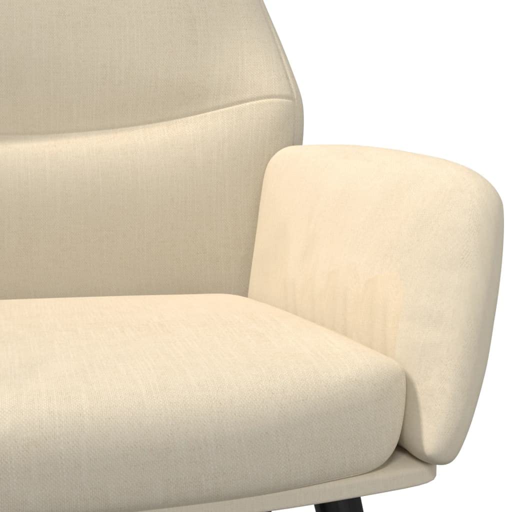 Relaxsessel Creme Stoff, Dick Gepolsterter Wohnzimmersessel mit Metallrahmen, Gemütlicher Lesesessel für Schlafzimmer und Wohnzimmer, Bequemer Akzentsessel