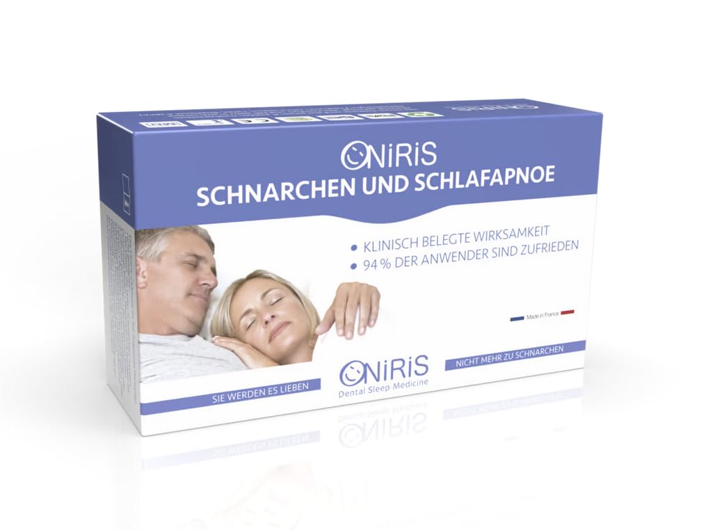 ONIRIS - Orthese gegen Schnarchen - klinisch validiert für Schlafapnoe - Made in France - Zahnschiene - Orthese zur Vorverlagerung des Unterkiefers - wirkt auf die Ursachen schlechten Schlafs ein