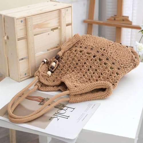 Bolso playero tejido boho con forro impermeable miniatura 2