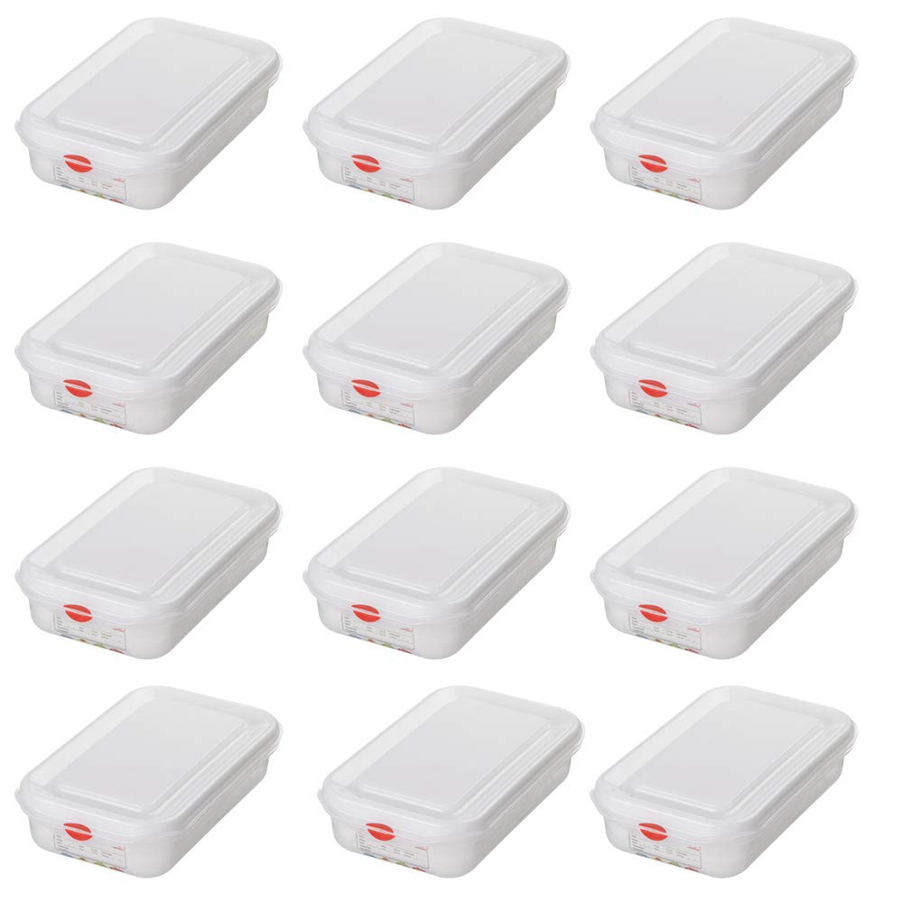 12 Envases para Alimentos Herméticos con Tapa, 265 x 162 x 65 mm, Capacidad: 1,8 Litros