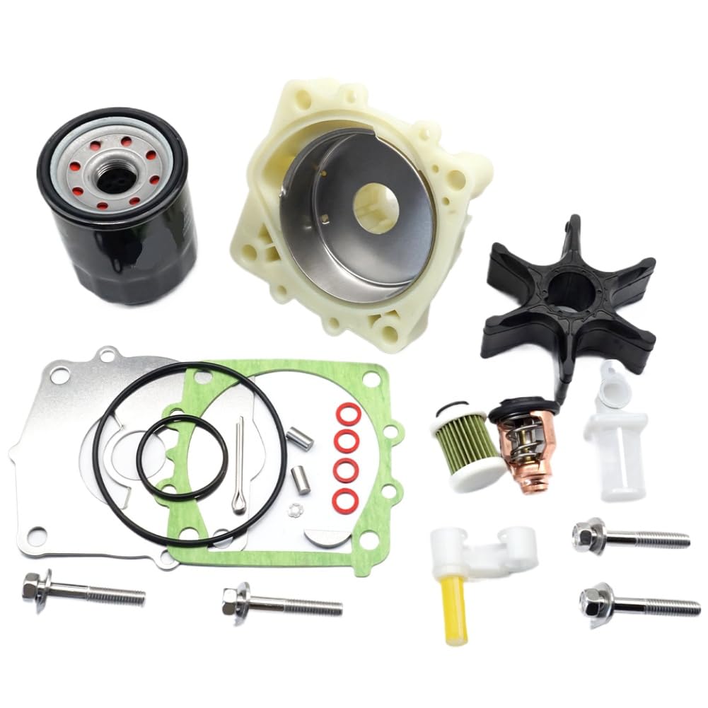Kit di manutenzione di servizio di 100 e 300 ore compatibile con F115A F115B F130A fuoribordo a 4 tempi 115HP 130HP con filtro dell'olio termostato