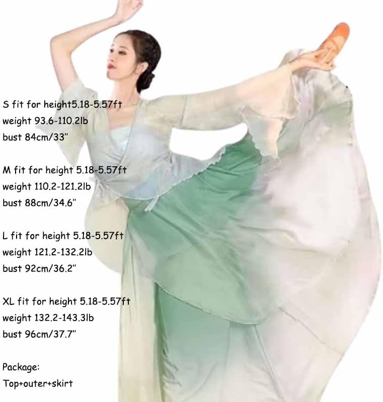 Chinese Style Folk Dance Classical Dancer Performance Costumes Elegant Practice Clothes Chinese Dance Costume