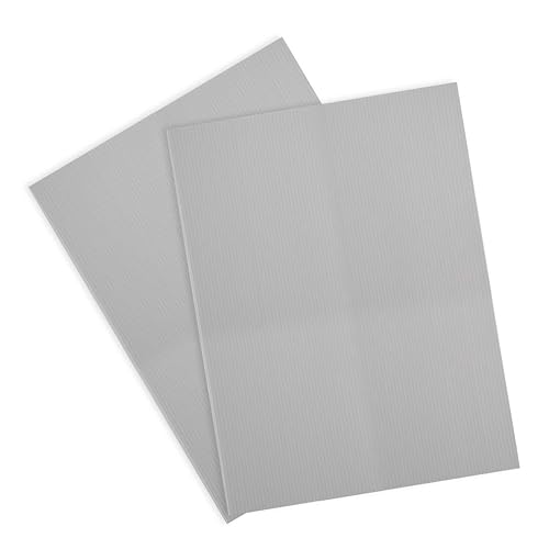 uxcell Hojas de plástico corrugado, letreros grises en blanco de 0.118 in, 12 x 16 pulgadas, tablero impermeable en blanco, 2 piezas