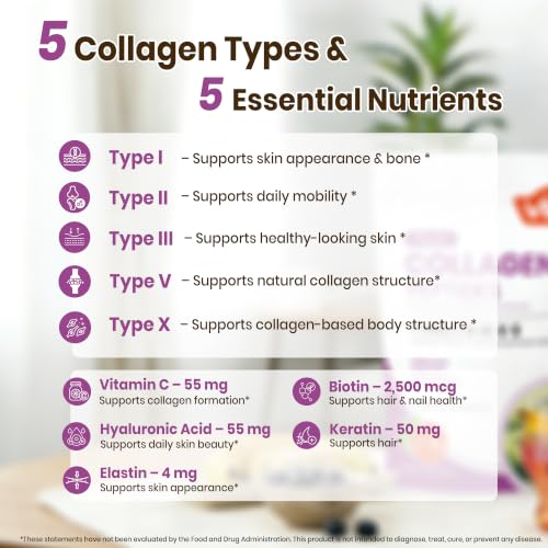 VEV Multi Collagen Peptides Powder 16oz Unflavored with Vitamin C & Hyaluronic Acid — view 5