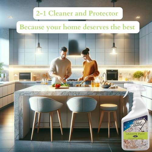 Black Diamond Stoneworks GRANITE PLUS! 2 in 1 Cleaner & Sealer for Granite, Marble, Travertine, Limestone, Ready to Use! (4-Gallons)
