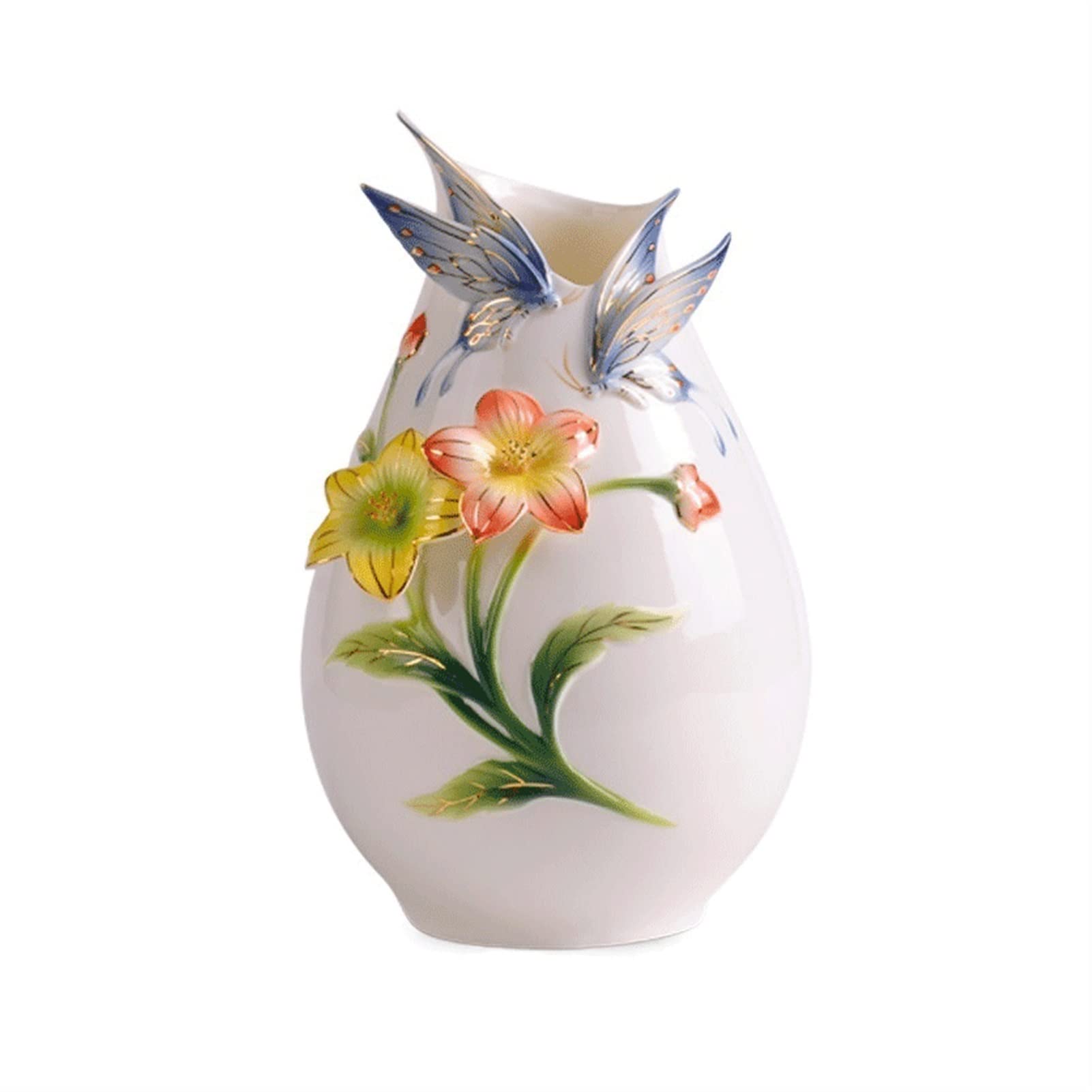 asdchZen Vases Ceramic Vase 11.8 Inch Large Porcelain Flower Vase Handmade Stoneware Decor Vases Living Room Bedroom Table Dining Decoration Ornament Vases For Decor