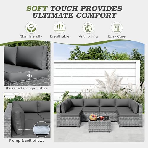 Amopatio Outdoor Cushions For Patio Furniture Replacement, Patio Furniture Cushions, Deep Seat Patio Cushions thumb #2