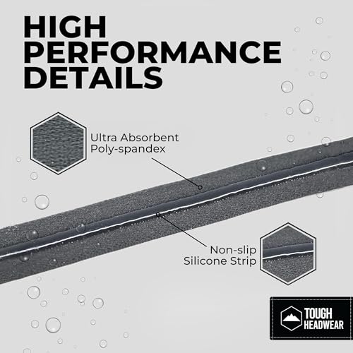 Image of Tough Headwear Thin Elastic Headbands for Men - Sports Hair Head Band for Women & Men - Non Slip Mens Workout Headband - Running or Soccer Headband - 6-Pack