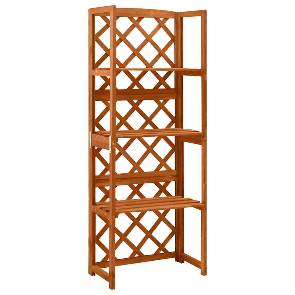 Lite drewno jodła pergola z półkami 55 x 30 x 140 cm | Stabilna pomoc do wspinania się na róże, 3 półki na rośliny doniczkowe, do ogrodu, na balkon, taras