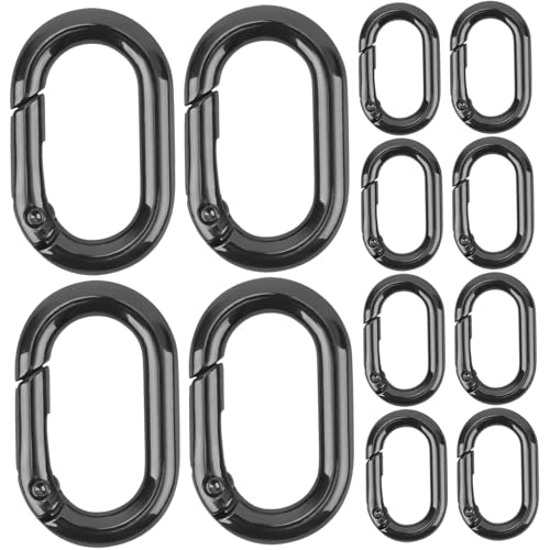 Isoytero Oval Karabinerhaken mit Blattfeder, 12 Stück