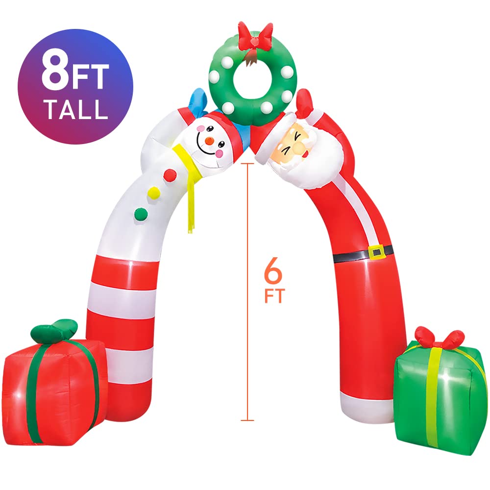 Arco Flotante Decorativo De Papá Noel Con Caballo, 70 Cm, Iluminación LED – Decoración Navideña Tradicional