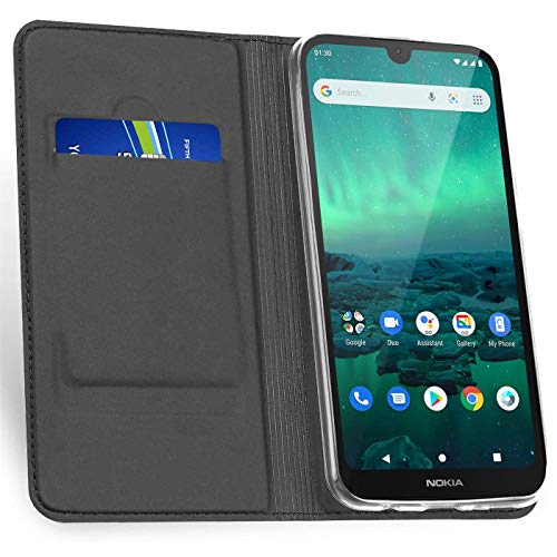 Verco Case compatible with Nokia 2.3, Flip Wallet Cover with Magnetic Closure for Nokia 2.3 Phone Case - black - Image 4