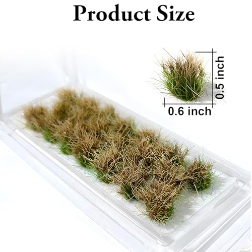 Warmtree 20 Pcs Static Grass Bushy Tufts Lowland Shrubs Model Kit Scenery Model DIY Miniature for Train Landscape Railroad Scenery Sand Military Layout Model War Gaming Terrain(Autumn Brown) - Image 2