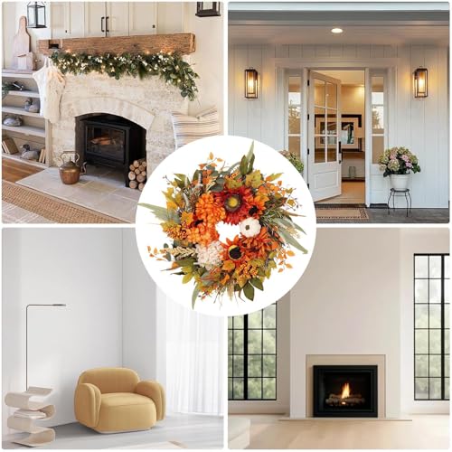 Couronne d'automne pour Thanksgiving et déco de porte champêtre
