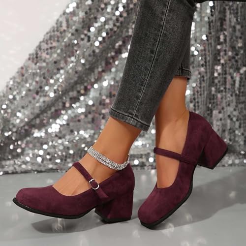 Chaussures à boucle avec talon carré stable et design à enfiler facile