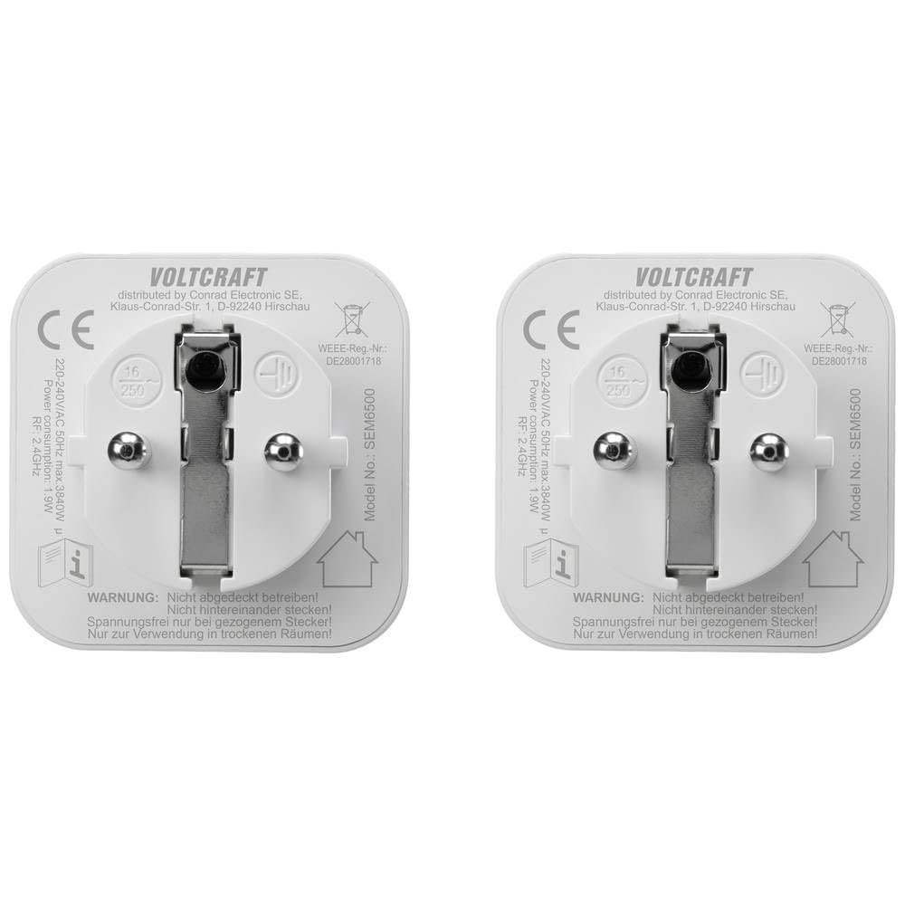 VOLTCRAFT SEM6500 Misuratore costi energetici Presa di corrente senza fili, Esportazione dati, Funzione datalogger, Pre