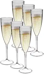 Kit 10 Taças de Champagne Acrílica Transparente Para Festas, Casamento