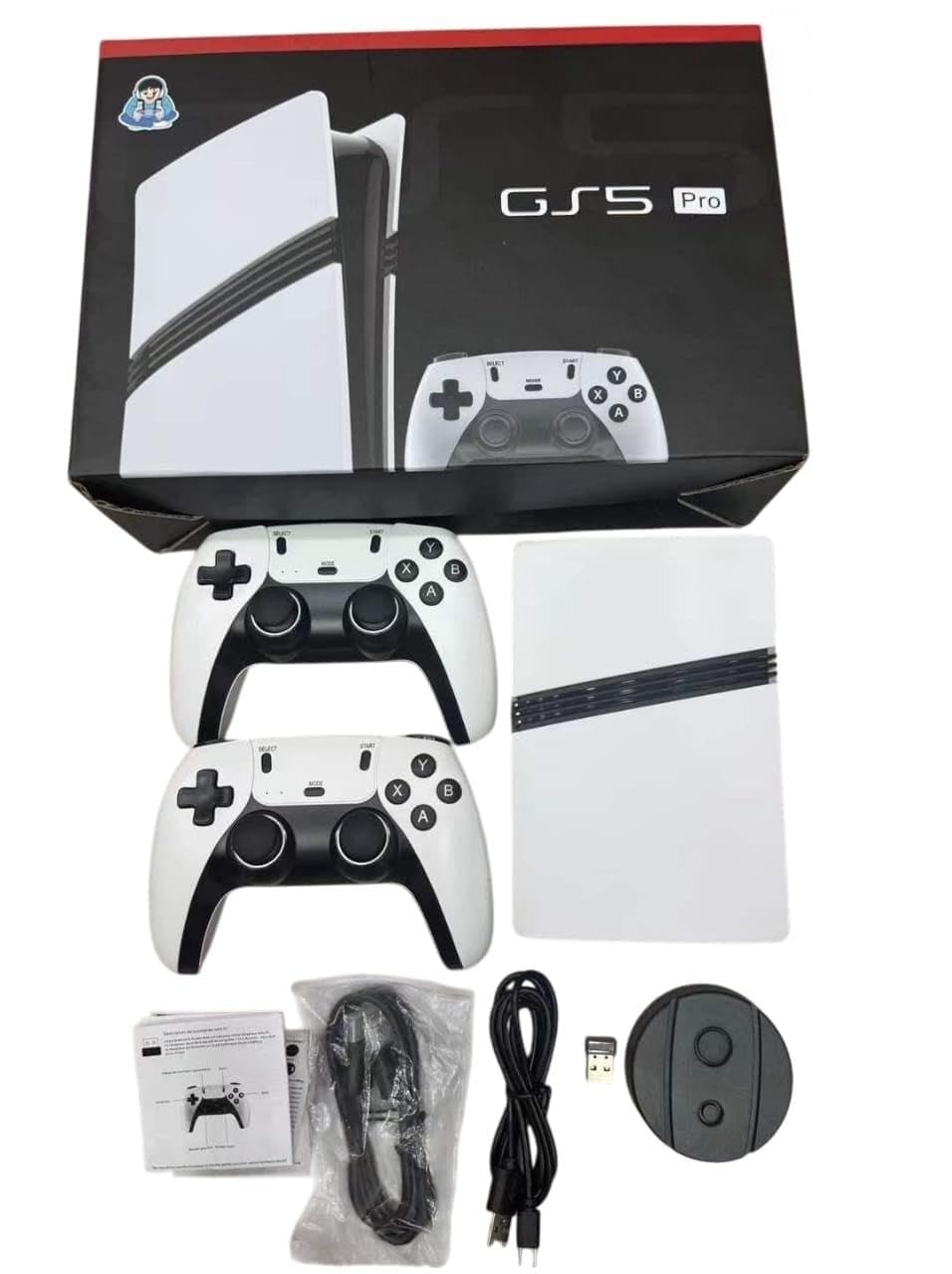 GS5 PRO Wireless Video Game Console-Plug & Play 4K HD Output with 53 Emulators & 30,000+ Games-Game Stick for PC/TV/Projector-Exclusive Edition-Dual Controllers