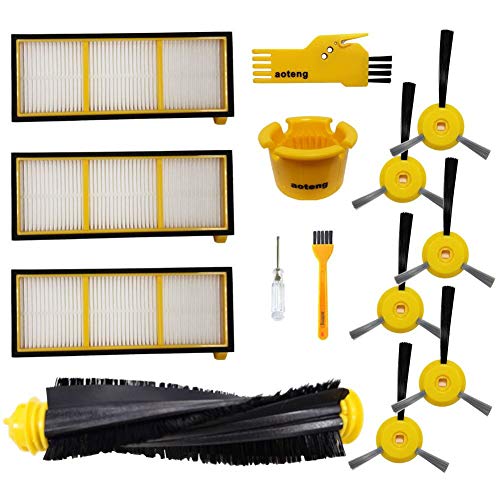 aoteng Replacement Parts for Shark ION Robot Vacuum Cleaner RV750 RV720 RV700 RV750C RV755 Accessory Kit 12 Pack (1 Main Brushroll + 3 Filter + 6 Side Brush + 2 Cleaning Tool)