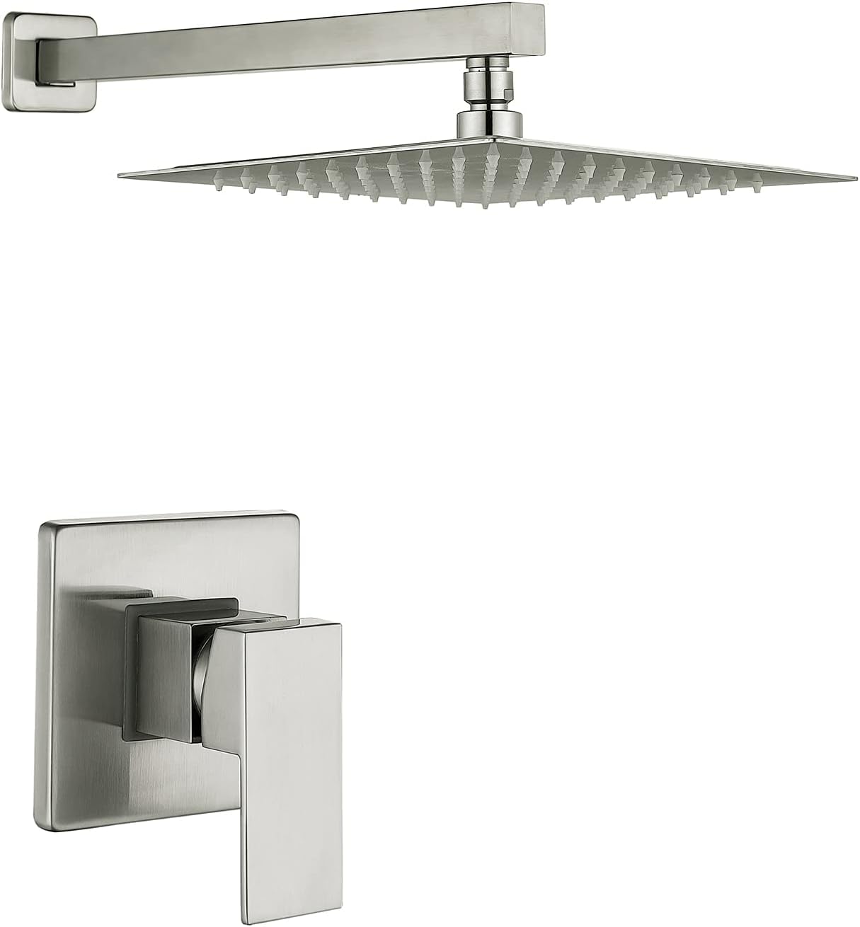 YESIMI Shower System All Metal Luxury Wall Mounted Shower Faucet Set with 10 Inch Rain Shower Head Shower Faucet Combo Set (Brushed Nickel)