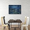 Wieco Art Starry Night Over The Rhone by Van Gogh Classical Oil Paintings Reproduction Large Modern Stretched and Framed Canvas Print Wall Art Seascape Pictures Giclee Artwork for Home Office Decor #2