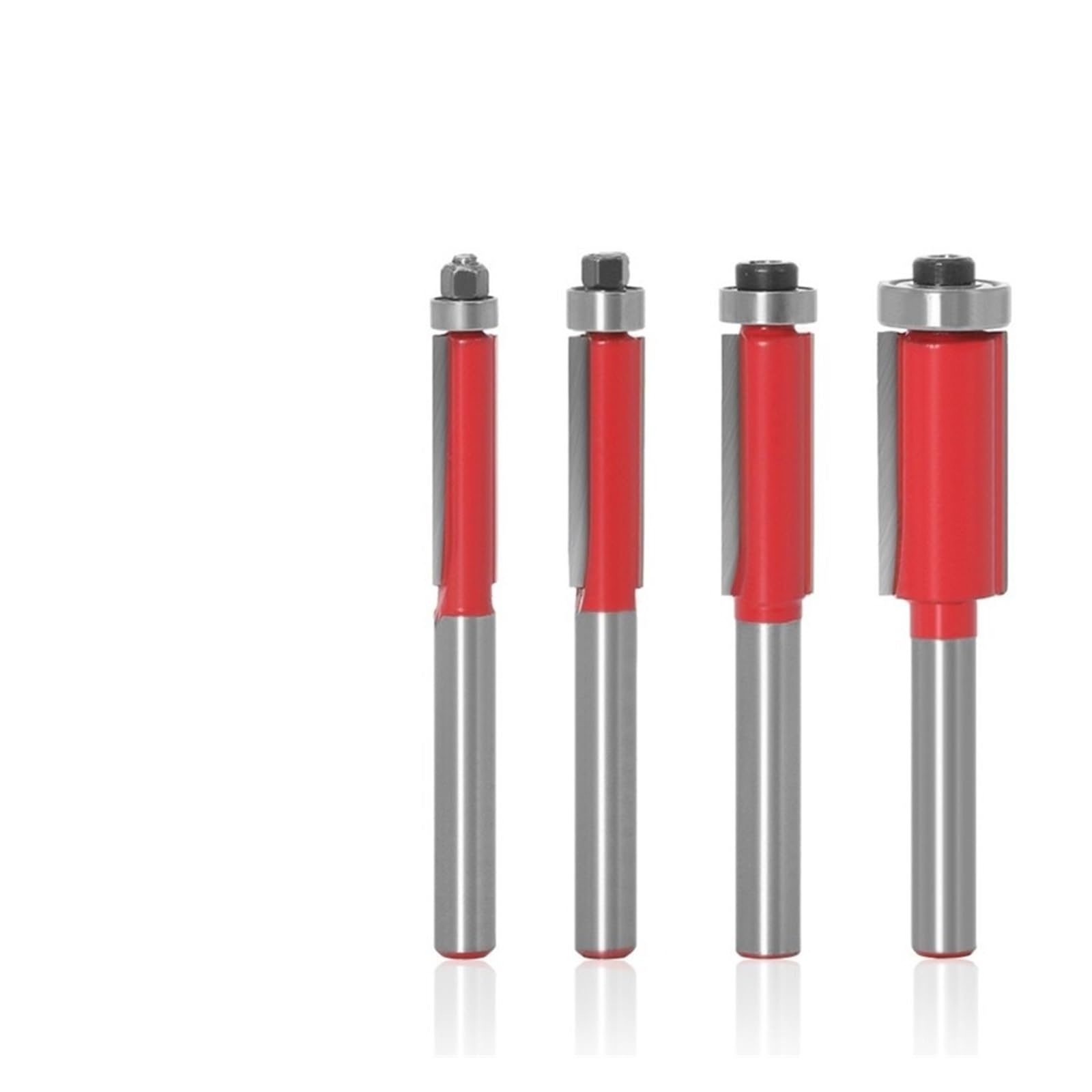 Freesbit Schacht Flush Trim Router Bits Frees for hout Verlengde trimfrezen met lager Houtbewerkingsgereedschap Frees; 6mm 1/4&quot (Size : NO4