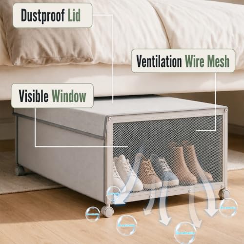 Image of Fokyfok 2Pack Under Bed Storage Containers,12 inch Height,31 inch Long