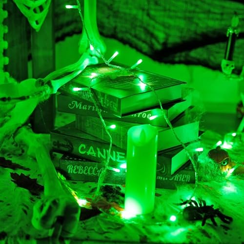 Image of LED String Light 12 Meter with 40 Green LED Bulbs | Copper Wire Fairy Lights for Diwali Decoration, Room Decor, Balcony Decoration, Indoor Outdoor Home Decorative Lighting