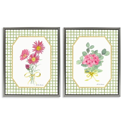 Toile flottante Cottage Botanical Stupell Industries, cadre gris pour décoration murale